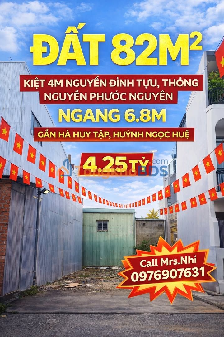 Đất Nền 82m² Nguyễn Đình Tựu, Đà Nẵng - Ngang 6.8m, Sổ Hồng Riêng
