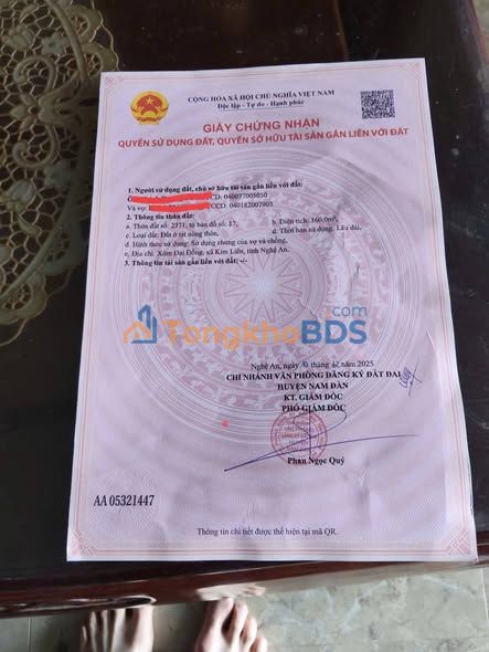 Đất thổ cư 160m² Kim Liên, Nam Đàn - Giá 1 tỷ, gần KCN Haivina