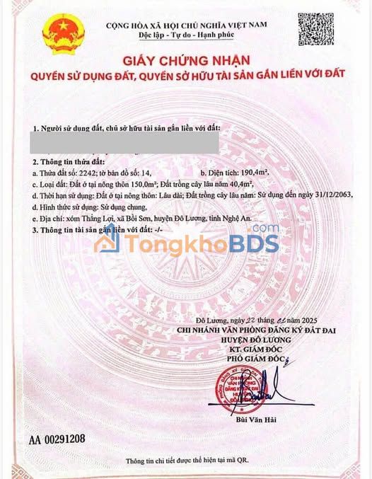 Đất Nền Nghi Lộc 190m² - Mặt Tiền Tỉnh Lộ 534 Kinh Doanh Tốt