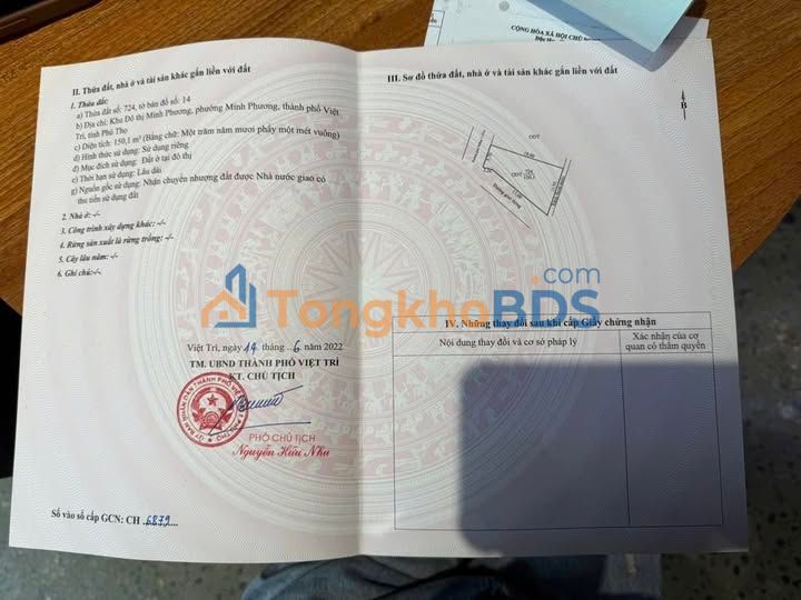 Bán Đất Lô Góc 150m² KDT Minh Phương, Việt Trì - Sổ Đỏ Sẵn Sàng