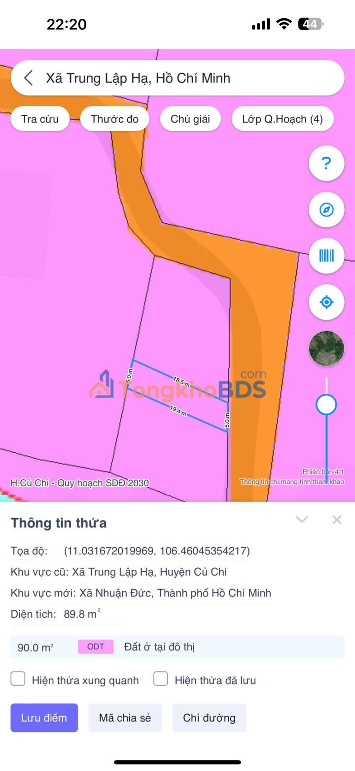 Đất Nền Củ Chi 95m² - Sổ Đỏ Thổ Cư, Mặt Tiền Đường Trải Nhựa