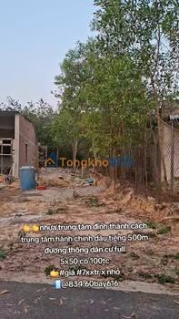 Bán đất nhựa trung tâm Dầu Tiếng 250m² - Sổ hồng sẵn, giá 7xx triệu