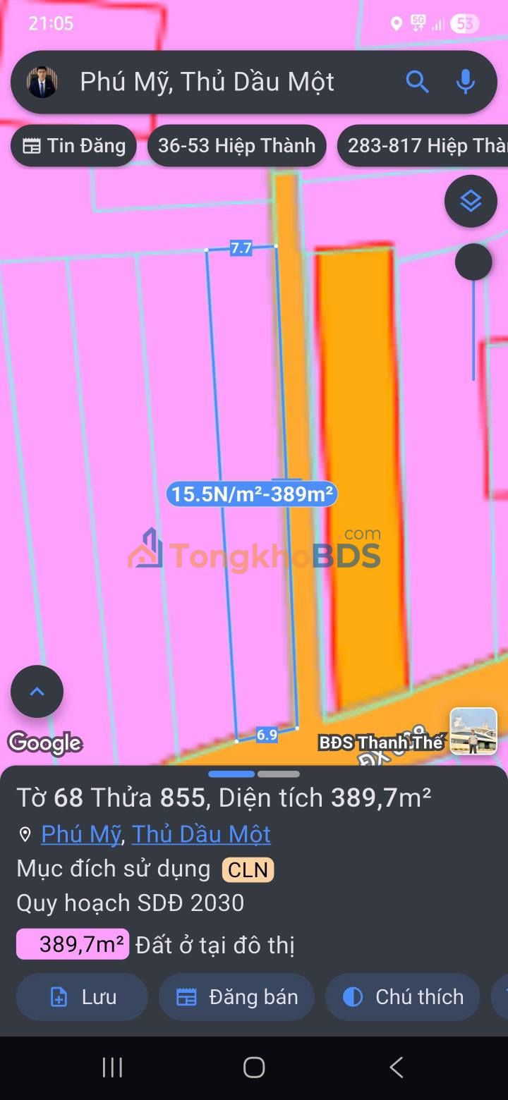 Bán Đất 392m² Mặt Tiền Đường Nhựa 6m, Bàu Bàng, Bình Dương - Giá 6 Tỷ