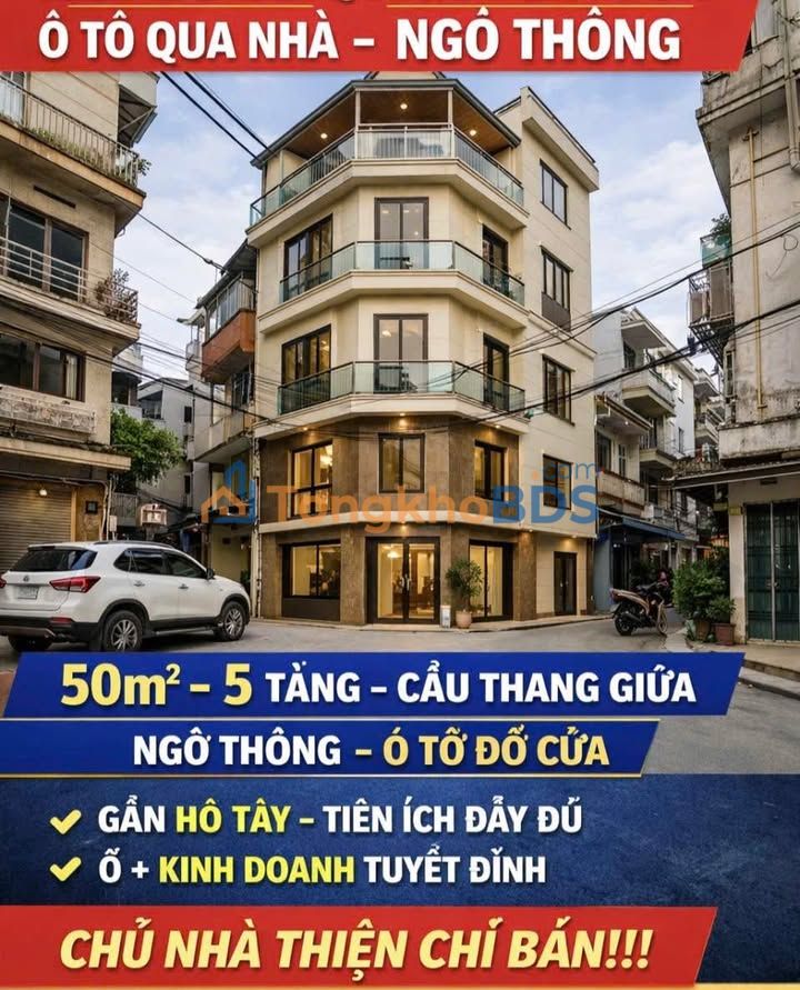 Nhà Lô Góc 50m² 5 Tầng Lạc Long Quân, Cầu Giấy - Ô Tô Vào Nhà, Kinh Doanh Tốt