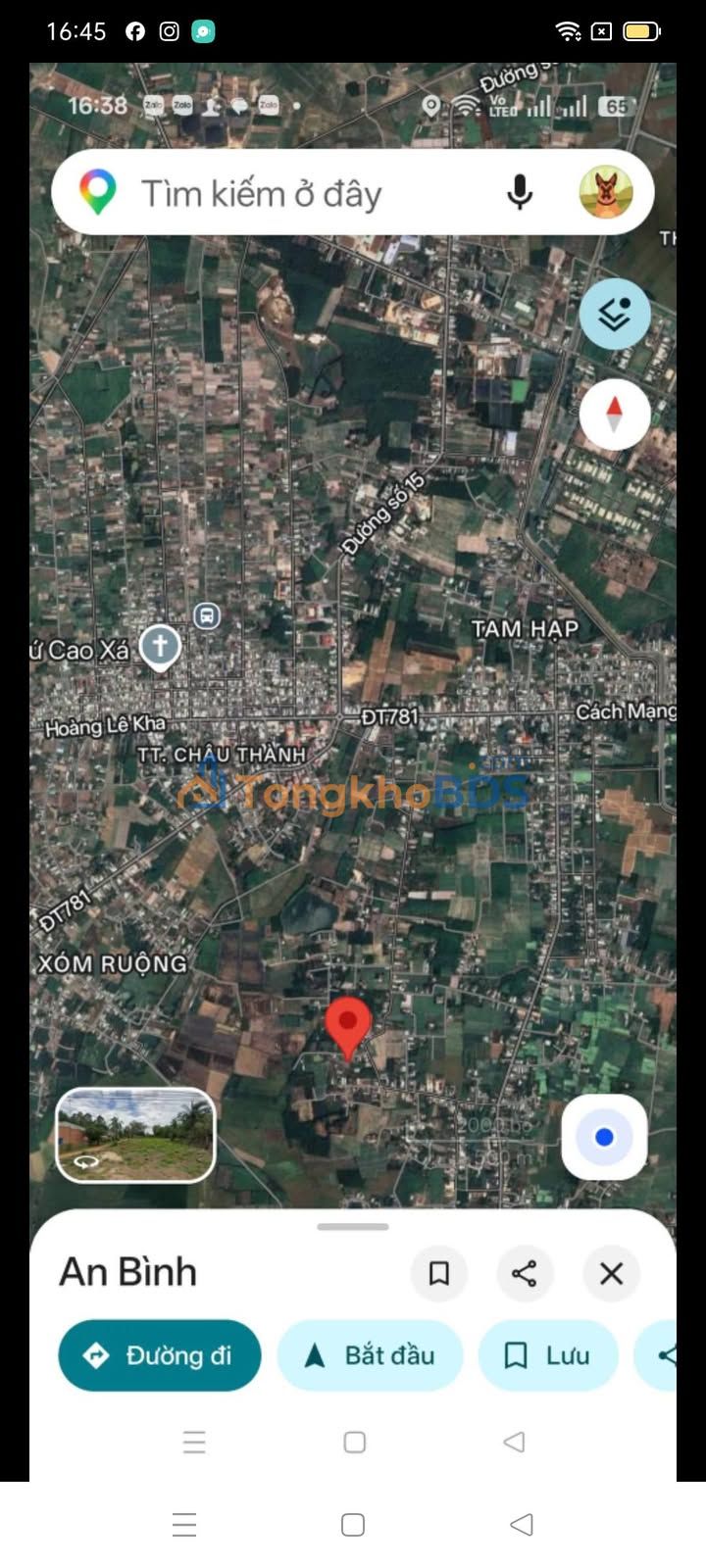 Đất Nền Mặt Tiền An Bình, Châu Thành, Tây Ninh - 1200m² Giá 660 Triệu