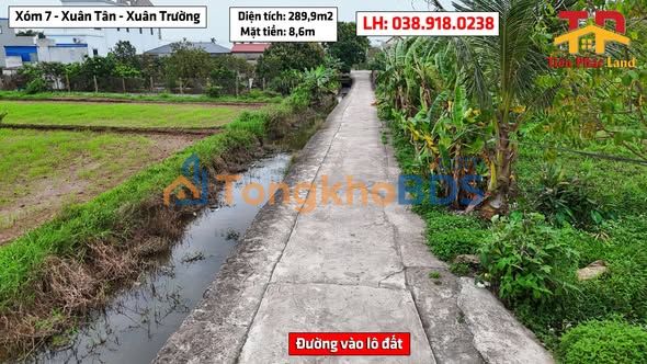 Đất Nền 2 Mặt Tiền Xuân Trường 289.9m² - Hướng Nam Mát Mẻ