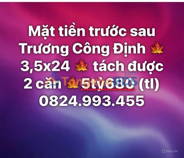 Nhà Mặt Tiền Trương Công Định BMT - 84m² - 5.68 Tỷ - Tách 2 Lô