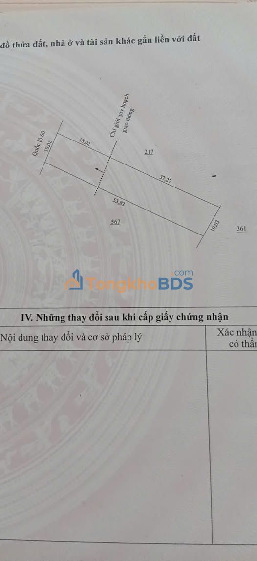 Đất Mặt Tiền QL60 Bến Tre 500m² Giá 1.6 Tỷ - Đầu Tư Sinh Lời