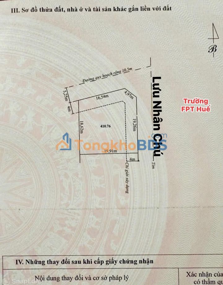 Đất Vàng Mặt Tiền Lưu Nhân Chú, Đối Diện FPT Huế - 410m² Kinh Doanh Đỉnh Cao