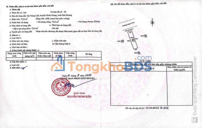 Bán đất Kẻ Sặt, Hải Dương 72m² Hướng Bắc - Giá 3 Tỷ