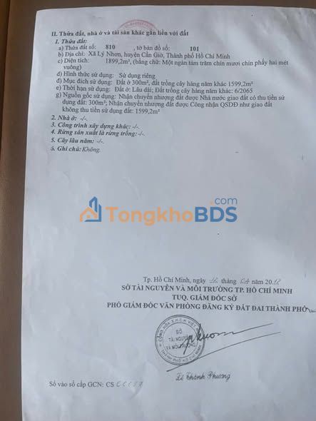 Đất Vườn Cần Giờ 1899m² - Có Nhà Yến Thu Nhập Ổn Định, Giá 16 Tỷ TL