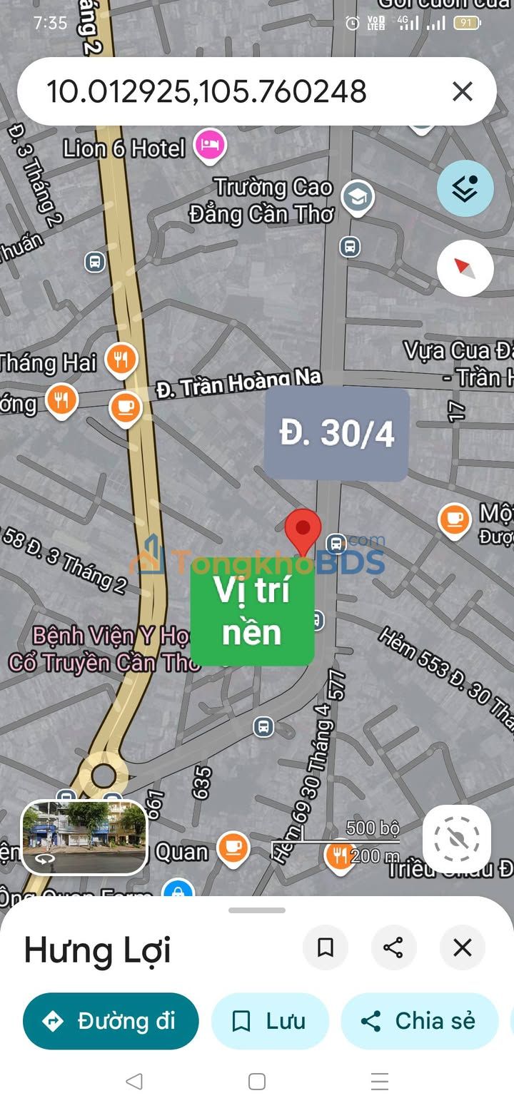 Đất Thổ Cư 72m² P. Hưng Lợi, Cần Thơ - Sổ Đỏ Sẵn Sàng, Giá 2.4 Tỷ