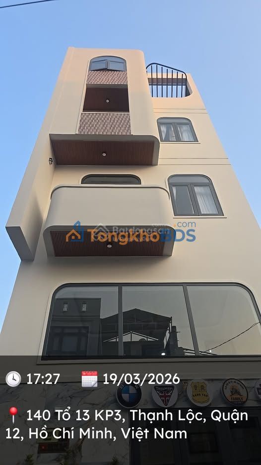 Nhà 5 Tầng Hẻm Xe Hơi Thạnh Lộc Q12 - Ngang 5.1m, 4PN, 7.5 Tỷ