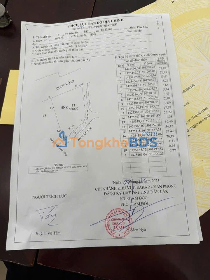 Bán Đất Mặt Tiền QL29 Krông Năng 220m² - Giá Đầu Tư 4 Tỷ