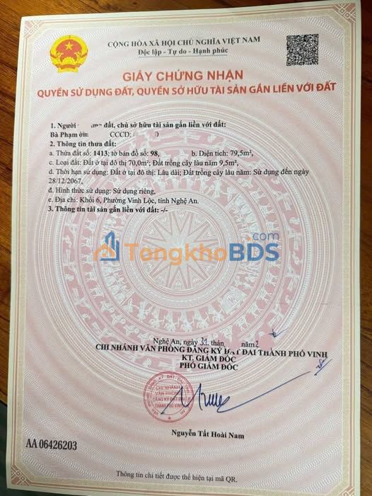 Đất nền Nghi Phong Vinh 80m² giá 1.95 tỷ - Hạ tầng hoàn thiện