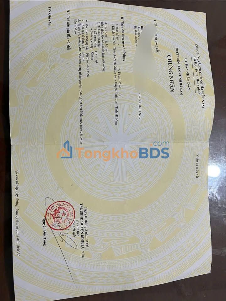 Đất nền La Sơn Bình Lục 105m² giá 9xx triệu - Đường ô tô tránh