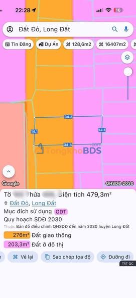 Đất nền Đất Đỏ BRVT 479m² - Sổ đỏ sẵn, đầu tư sinh lời