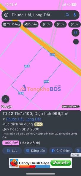 Đất Vườn Phước Hải 1000m² - Sổ Hồng Thổ Cư, Sẵn Sàng Xây Dựng