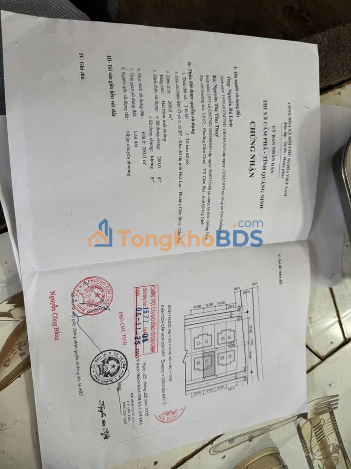 Đất nền Cẩm Phả 200m² hướng Đông - Sổ đỏ sẵn sàng