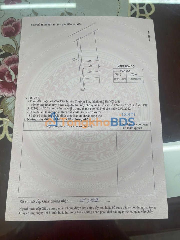 Đất Nền Nghiêm Xuyên Thường Tín 90.5m² - Ô Tô Đỗ Cửa, Đường Thông Kinh Doanh