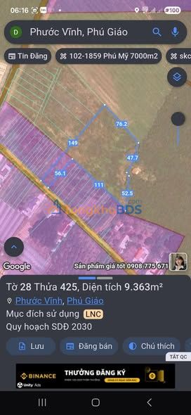 Bán Gấp Đất 9300m² Phước Vĩnh, Phú Giáo - 200m² Thổ Cư, Sẵn Điện 3 Pha