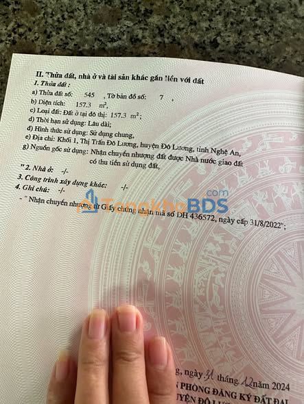 Đất Vàng Đô Lương 154m² - Sổ Đỏ Chính Chủ - Giá Đầu Tư 1.X Tỷ