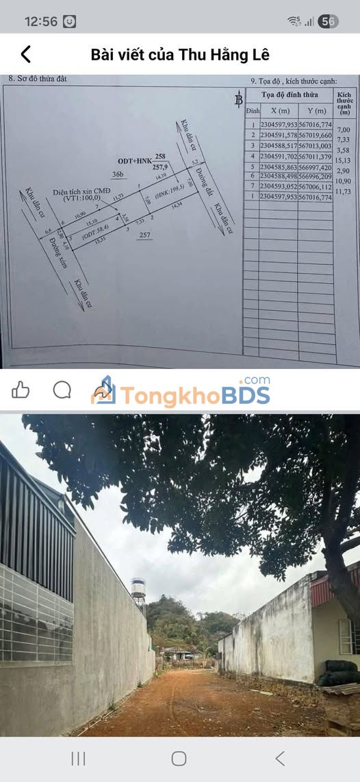 Đất nền Mộc Châu 259m² - Hai mặt đường thoáng, view suối, giá đầu tư