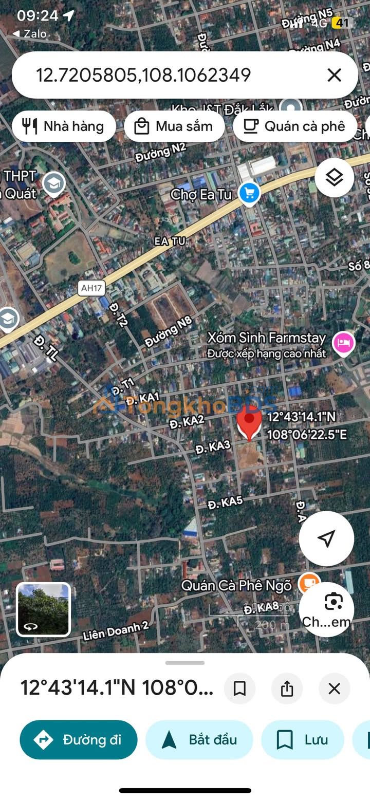 Bán gấp đất thổ cư 320m² mặt tiền KA3, Buôn Ma Thuột - Giá 3.4 tỷ