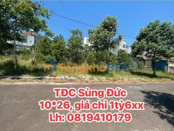 Đất Tái Định Cư Sùng Đức 260m² - Sổ Đỏ Thổ Cư 100% - Giá 1.6 Tỷ