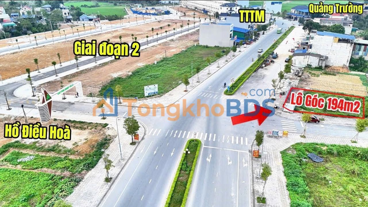 Đất nền 194m² Vạn Phú, Thái Nguyên - Sổ đỏ sẵn, mặt tiền 36m