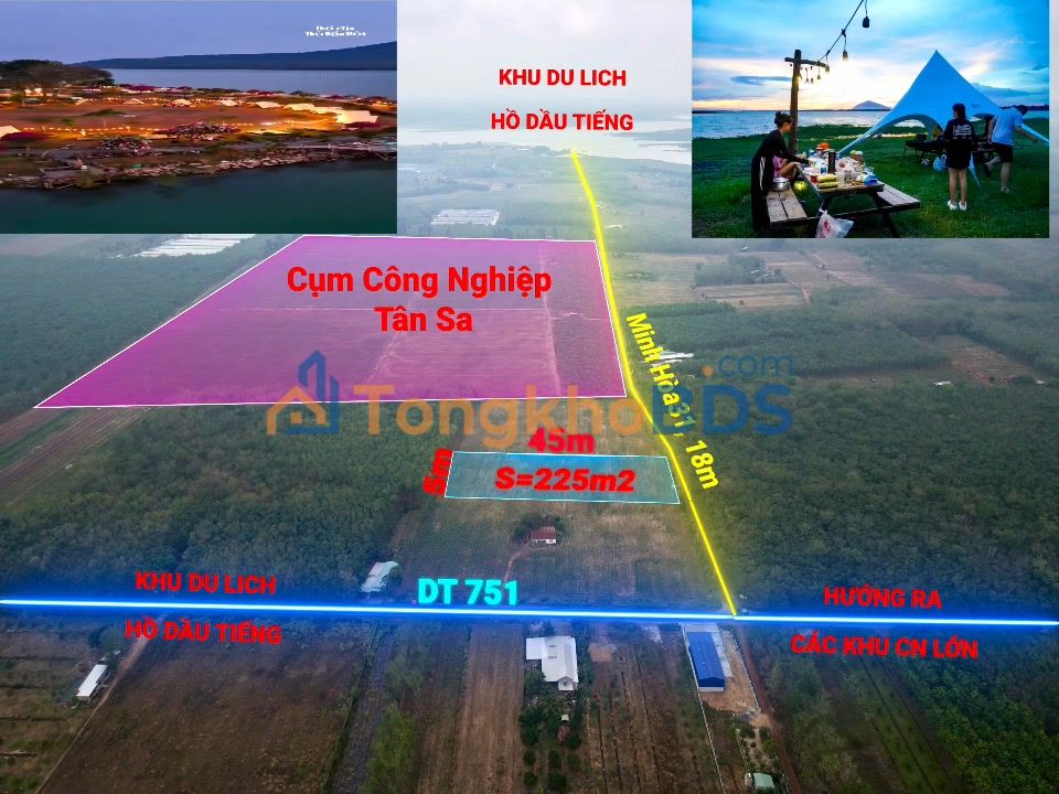 Đất Vườn Minh Hòa - View Hồ Dầu Tiếng & Núi Bà Đen, 2250m² Giá Tốt