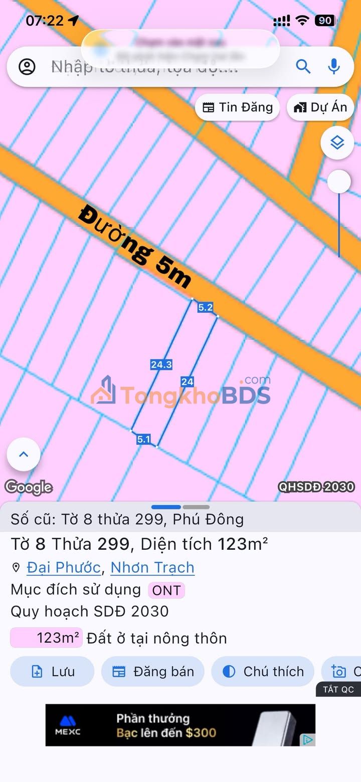 Đất Hùng Vương Đại Phước 123m² 2.7 tỷ - Sổ đỏ chính chủ