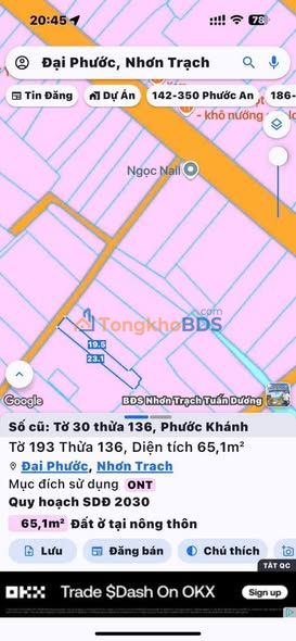 Đất Nền Phước Khánh 65m² Sổ Hồng Riêng - Gần Bến Phà Q7