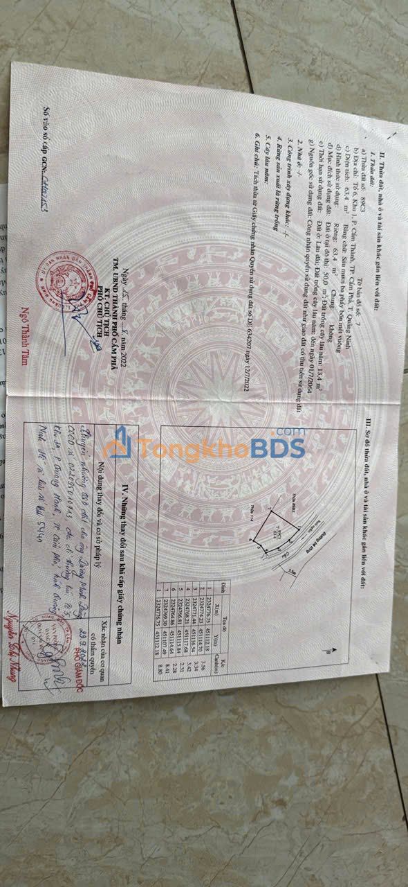 Đất nền Cẩm Phả 63.4m² - Mặt tiền 10m rộng rãi, gần trường chuyên ban