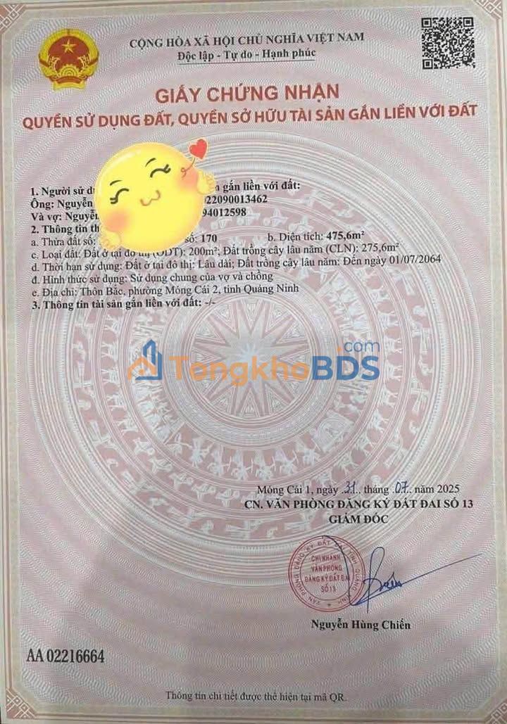 Đất Thôn Bắc Vạn Ninh 475m² 1,2 tỷ - Sổ đỏ chính chủ