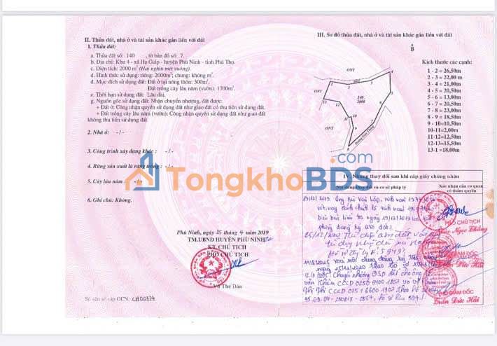 Đất KCN Phù Ninh Mới 2.000m² - Sổ đỏ chính chủ