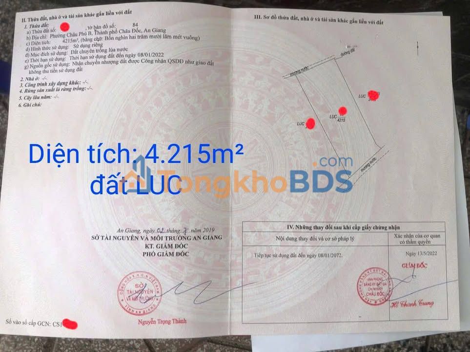 Bán Đất Vườn An Giang 4215m² - Gần Trường THPT Châu Thị Tế