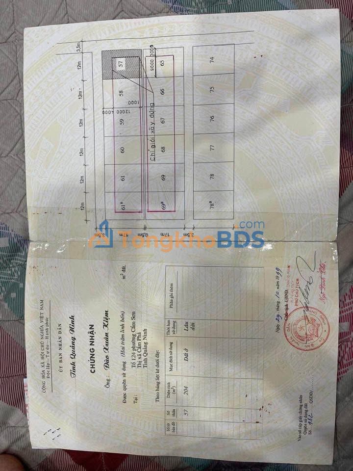 Đất góc Đông Bắc 204m² Cẩm Phả - Giá đầu tư 12 triệu/m²