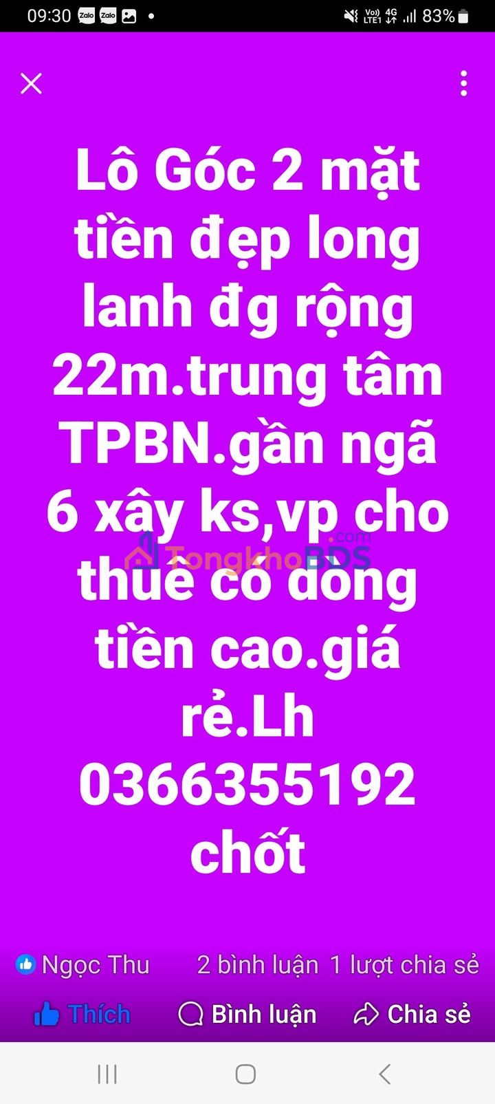 Đất Vàng Trung Tâm TP. Bắc Ninh - Góc 2 Mặt Tiền Rộng 22m, 85m², 1x Tỷ