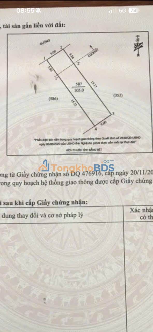 Đất nền Sư Vạn Hạnh Vinh 105m² 3.8 tỷ - Sổ đỏ chính chủ