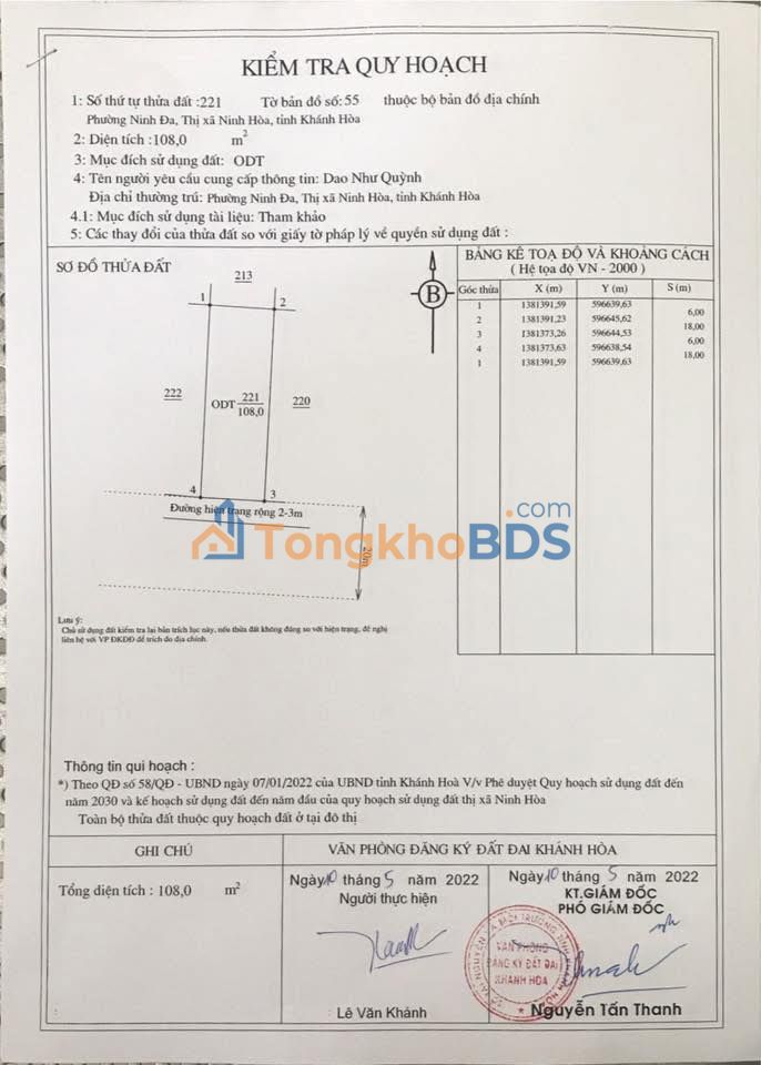 Đất TĐC Ninh Hòa 108m² - Sổ Đỏ Sẵn, Hướng Nam Mát Mẻ