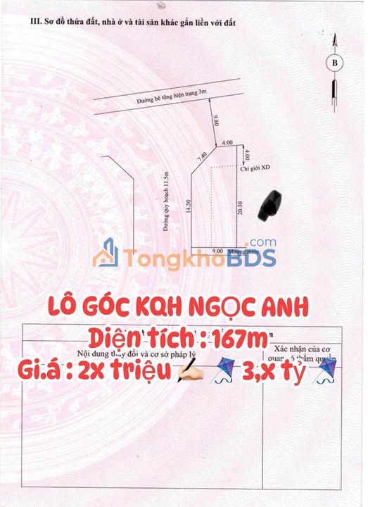 Đất Lô Góc KQH Ngọc Anh, Huế 167m² - Giá Đầu Tư 3 Tỷ