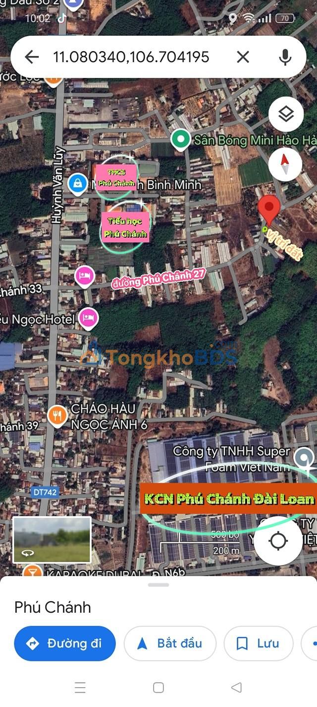 Đất thổ cư 275m² mặt tiền đường Phú Chánh 27, Thủ Dầu Một - Giá 2.6 tỷ