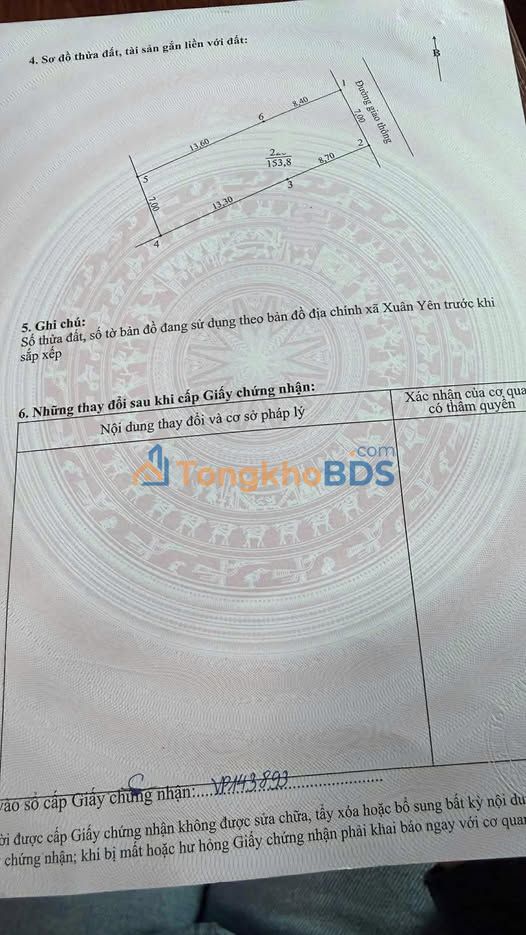 Đất Nền Ven Biển Xuân Yên - 154m² - Hướng Bắc - Giá 1.9 Tỷ