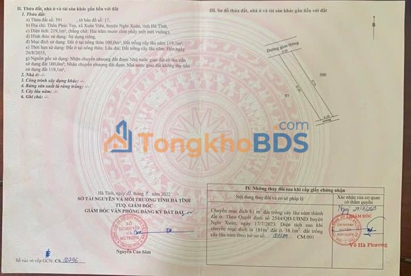 Đất đấu giá Xuân Viên, Nghi Xuân - 226m² - Sổ đỏ sẵn sàng