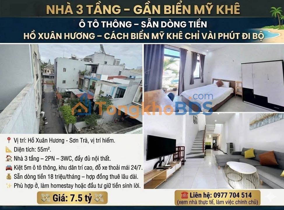 Nhà Hồ Xuân Hương 55m² 7.5 tỷ - Sẵn dòng tiền ô tô qua nhà