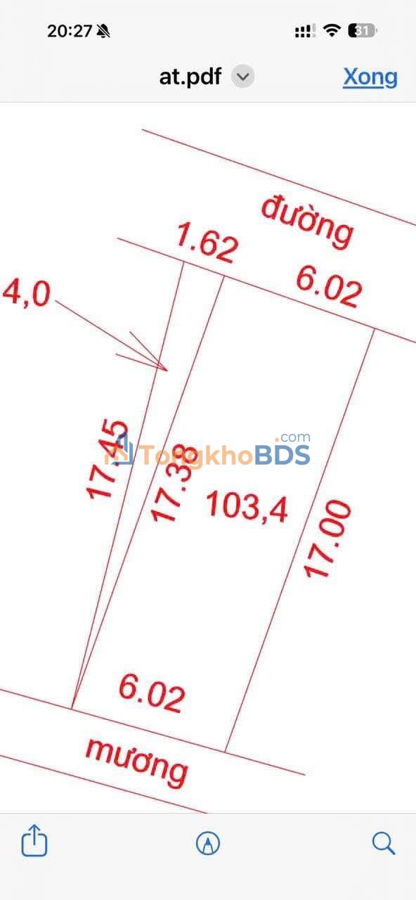 Đất nền Kim Ngưu, Văn Giang 103m² - Sổ hồng thổ cư, giá 4 tỷ