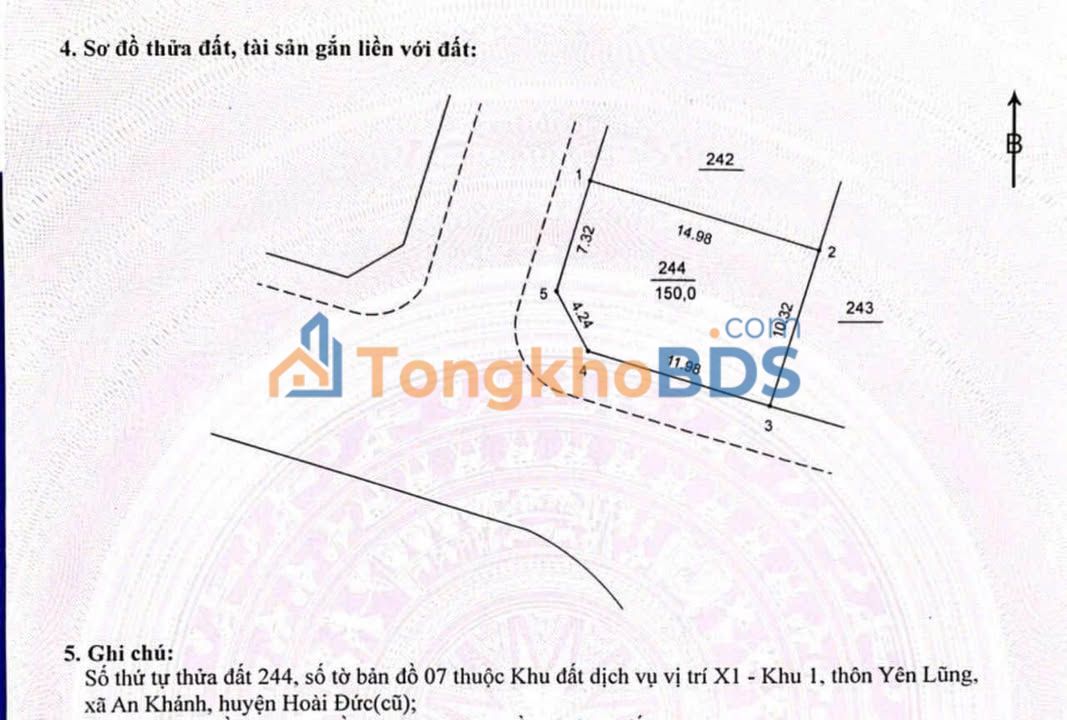 Đất dịch vụ Yên Lũng An Khánh 150m² 3.15 tỷ - Sổ đỏ
