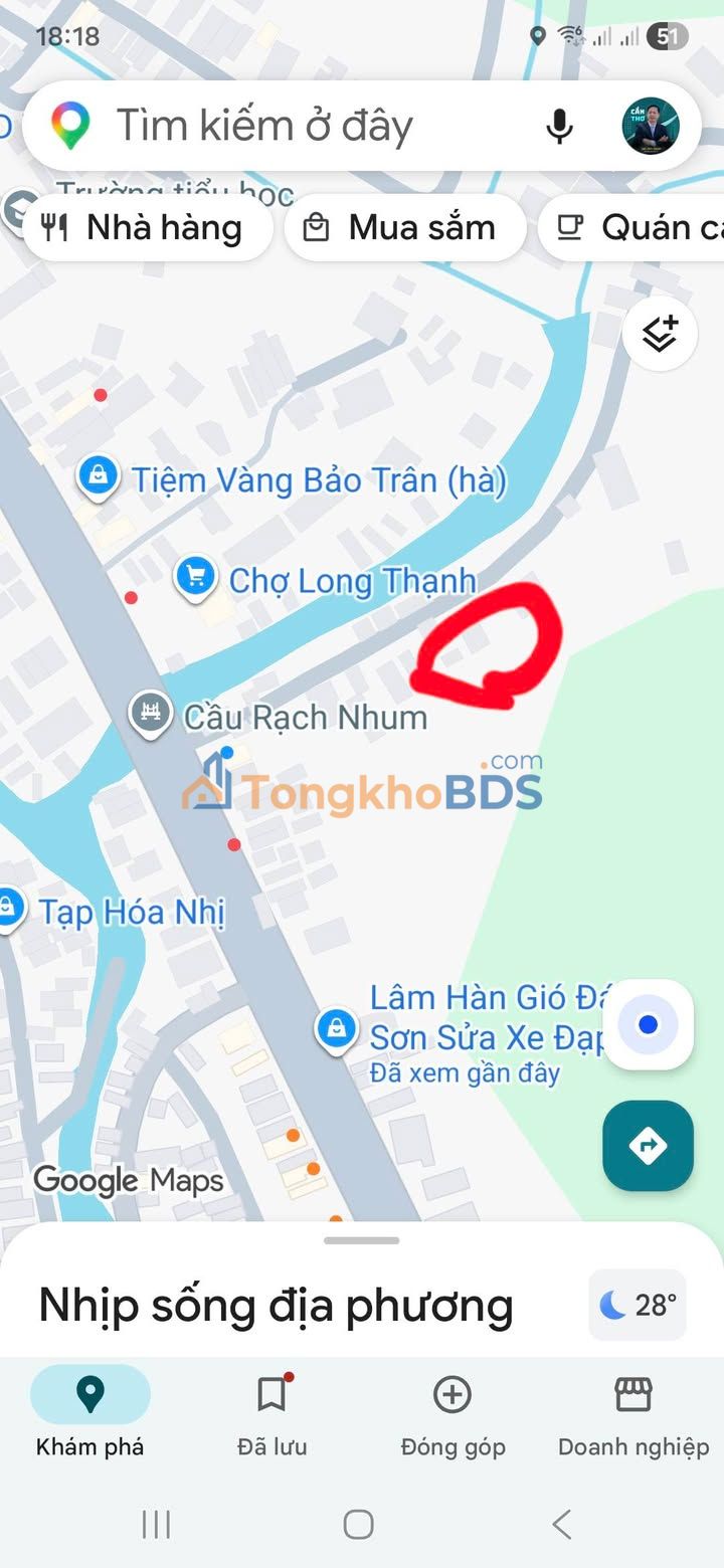 Bán Nền Thổ Cư 224.4m² Đối Diện Chợ Long Thạnh, Hậu Giang - 800 Triệu