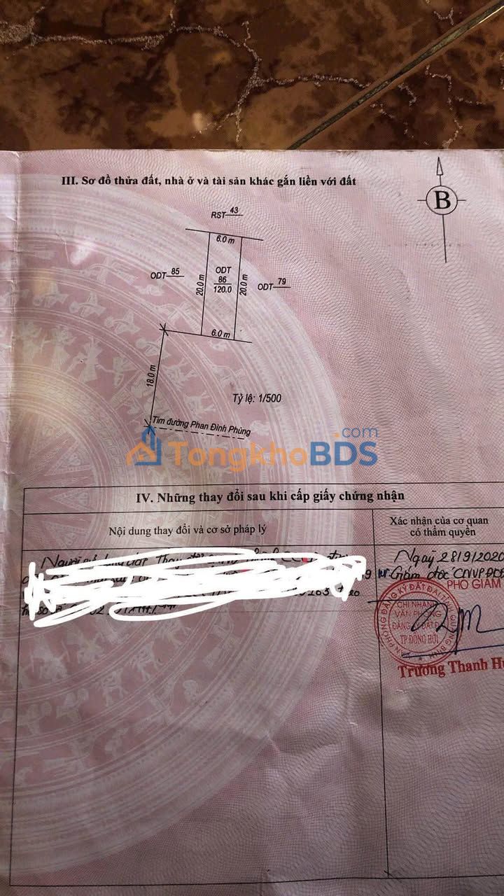 Nhà mặt tiền Phan Đình Phùng, Đồng Hới 120m2 2 tỷ - Chính chủ